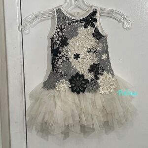 BISCOTTI Girls' Modern Princess Ivory Dress with Asymmetrical Bottom Sizes 18